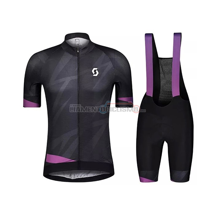 Abbigliamento Ciclismo Donne Scott Manica Corta 2021 Nero Viola