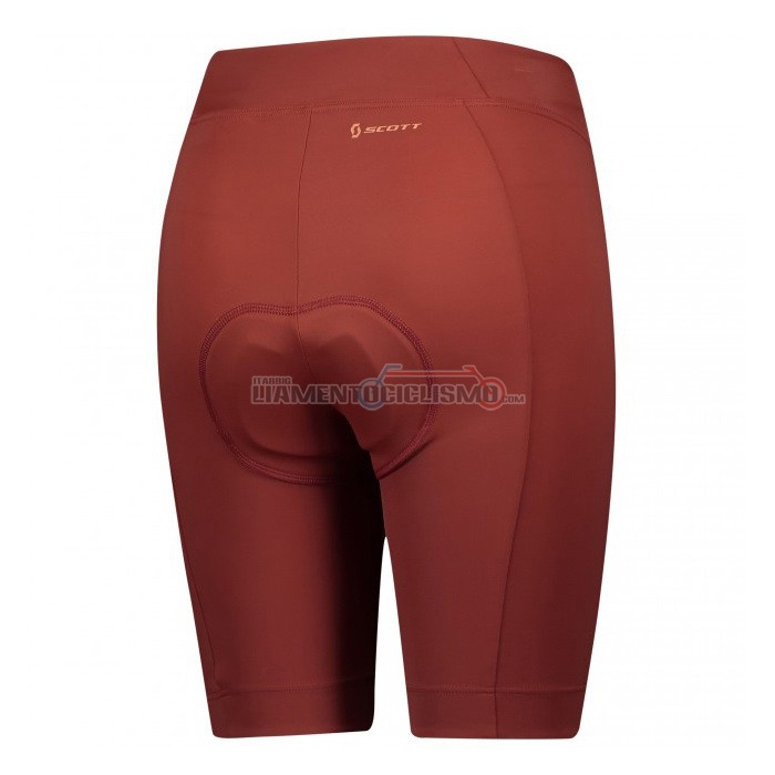 Abbigliamento Ciclismo Donne Scott Manica Corta 2021 Spento Rosso