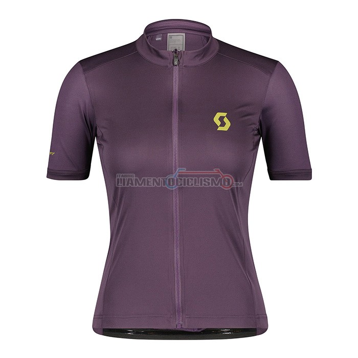 Abbigliamento Ciclismo Donne Scott Manica Corta 2022 Viola