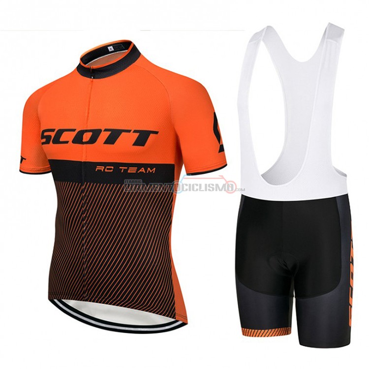 Abbigliamento Ciclismo Scott Manica Corta 2018 Arancione e Nero