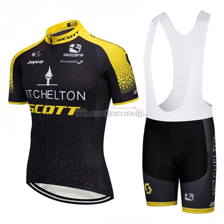 Abbigliamento Ciclismo Scott Manica Corta 2018 Giallo e Nero