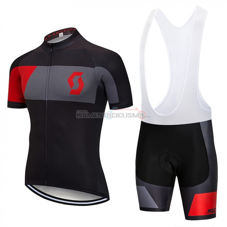 Abbigliamento Ciclismo Scott Manica Corta 2018 Nero e Rosso