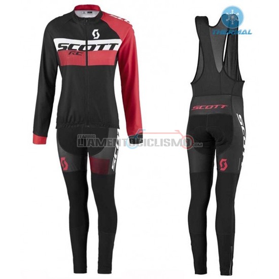 Donne Abbigliamento Ciclismo Scott ML 2016 rosso e nero