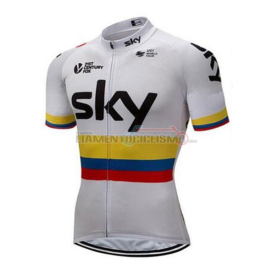 Abbigliamento Ciclismo Sky Manica Corta 2018 Campione Colombia
