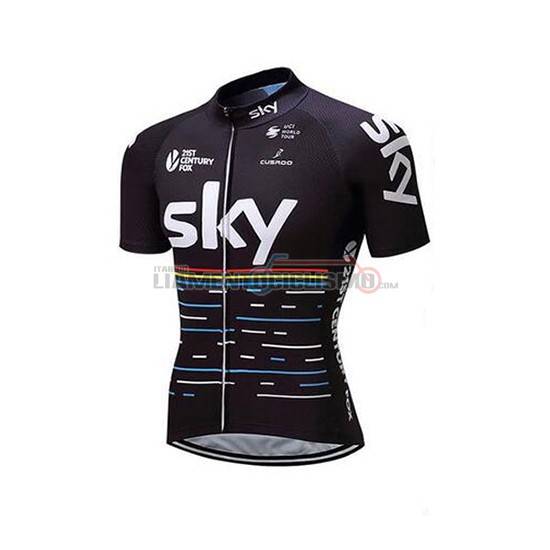 Abbigliamento Ciclismo Sky Manica Corta 2018 Nero e Rosso