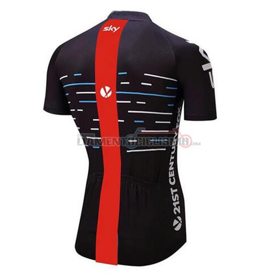 Abbigliamento Ciclismo Sky Manica Corta 2018 Nero e Rosso