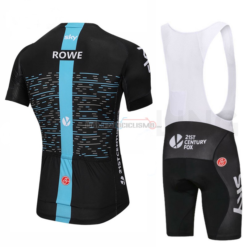 Abbigliamento Ciclismo Sky Manica Corta 2018 Nero e Blu
