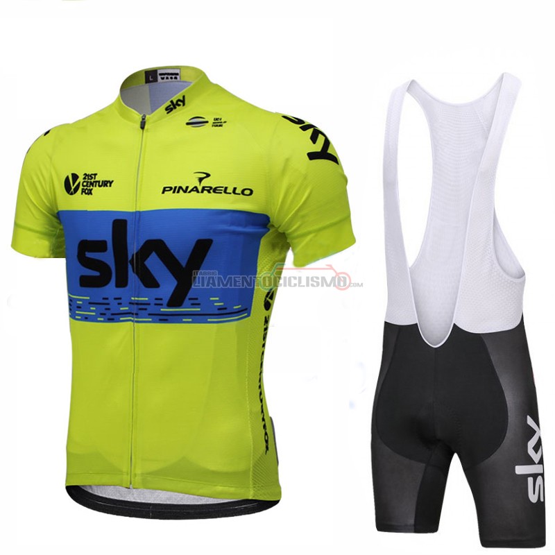 Abbigliamento Ciclismo Sky Manica Corta 2018 Verde e Blu