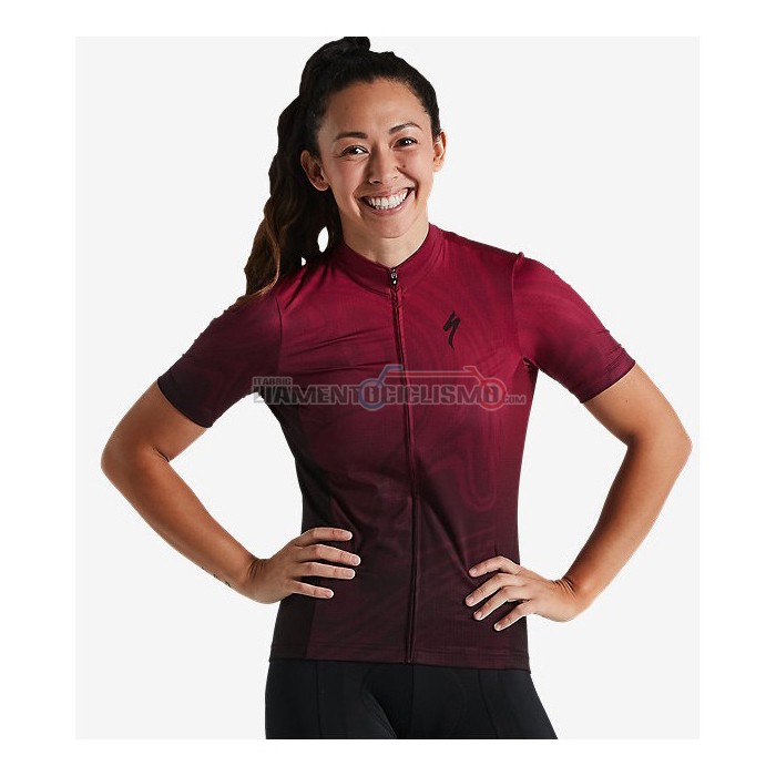 Abbigliamento Ciclismo Donne Specialized Manica Corta 2021 Rosso Nero