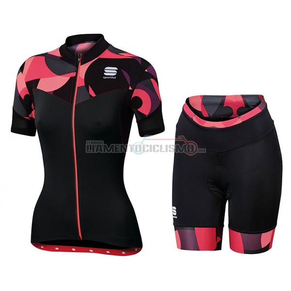 2017 Abbigliamento Ciclismo Sportful Primavera Manica Corta Nero e Rosso