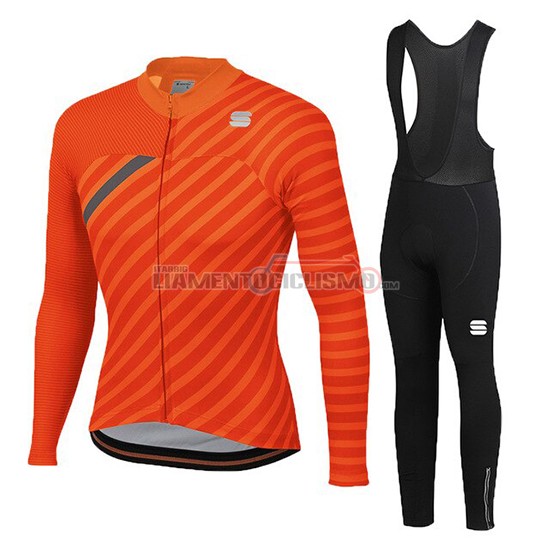Abbigliamento Ciclismo Donne Sportful Manica Lunga 2020 Arancione Grigio