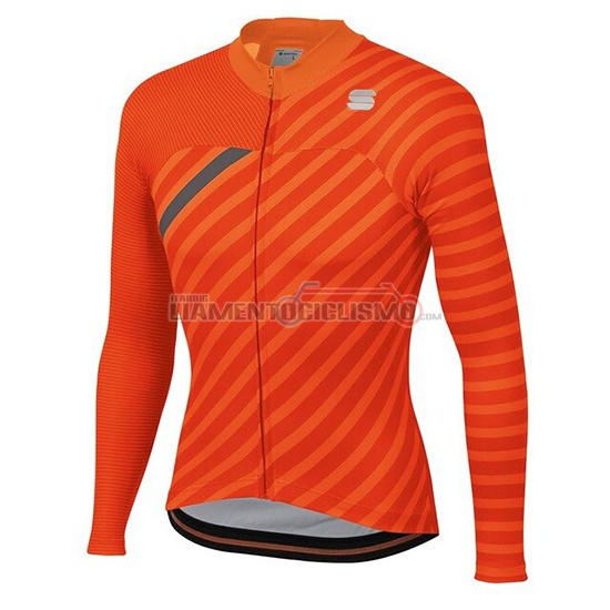 Abbigliamento Ciclismo Donne Sportful Manica Lunga 2020 Arancione Grigio