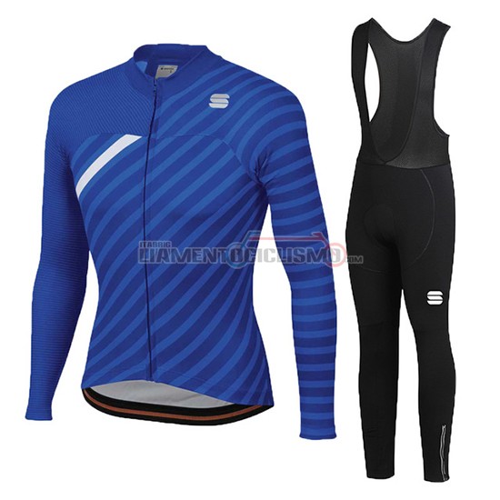 Abbigliamento Ciclismo Donne Sportful Manica Lunga 2020 Blu Bianco