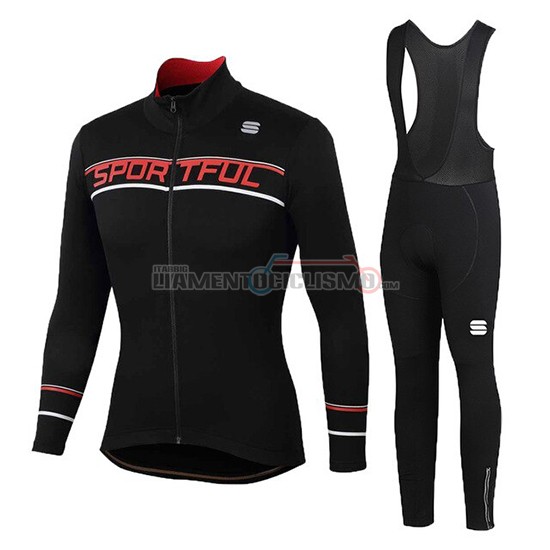 Abbigliamento Ciclismo Donne Sportful Manica Lunga 2020 Nero Rosso