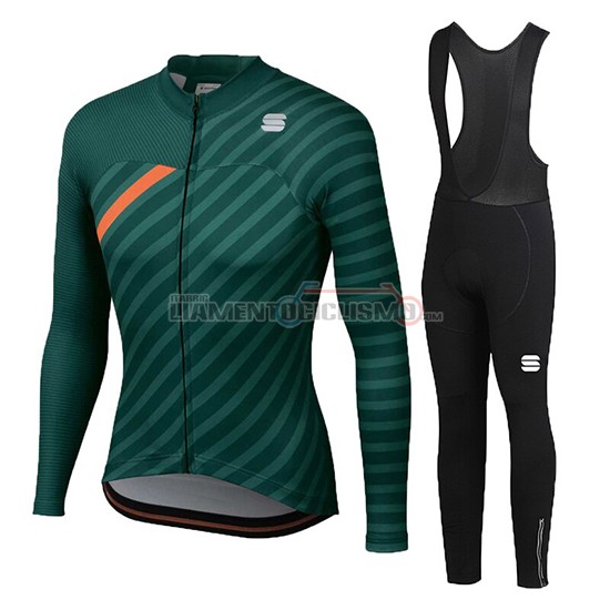 Abbigliamento Ciclismo Donne Sportful Manica Lunga 2020 Verde Arancione
