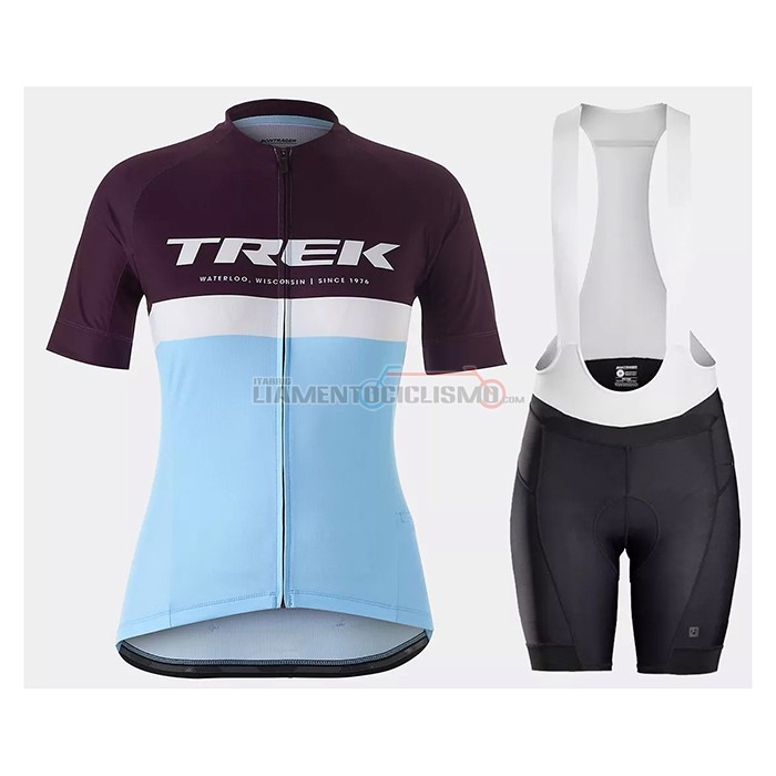 Abbigliamento Ciclismo Donne Trek Manica Corta 2021 Azzurro