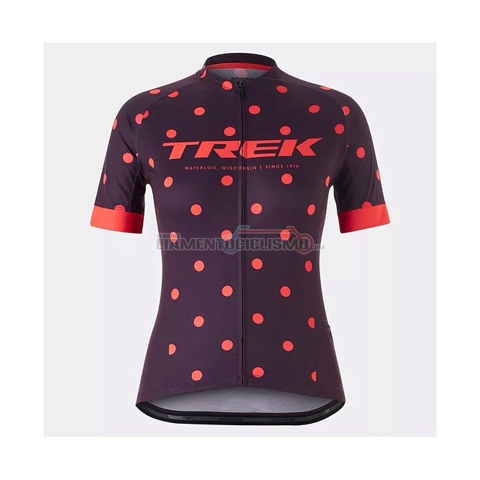 Abbigliamento Ciclismo Donne Trek Manica Corta 2021 Viola Arancione
