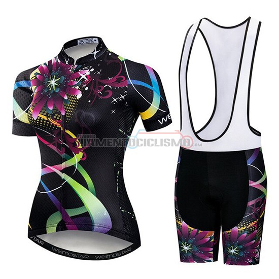 Abbigliamento Ciclismo Donne Weimostar Manica Corta 2019 Nero Rosa Verde