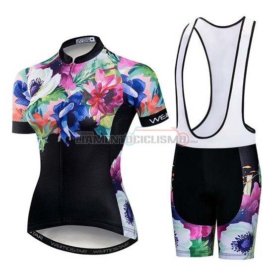 Abbigliamento Ciclismo Donne Weimostar Manica Corta 2019 Nero Verde Rosa