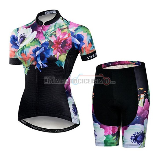 Abbigliamento Ciclismo Donne Weimostar Manica Corta 2019 Nero Verde Rosa