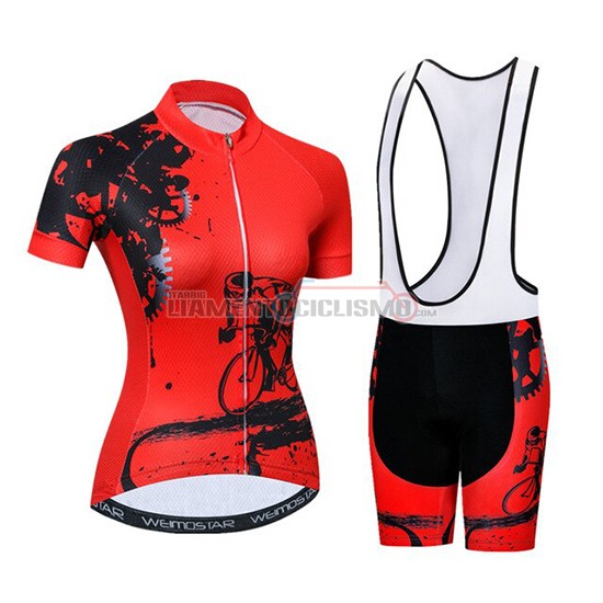 Abbigliamento Ciclismo Donne Weimostar Manica Corta 2019 Rosso