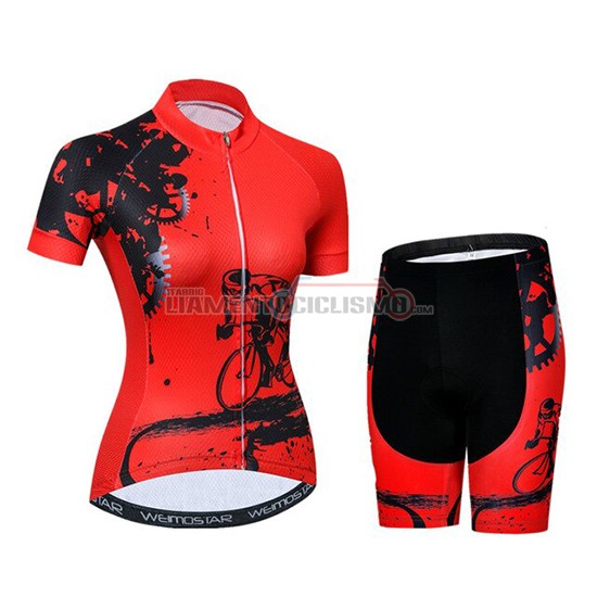 Abbigliamento Ciclismo Donne Weimostar Manica Corta 2019 Rosso
