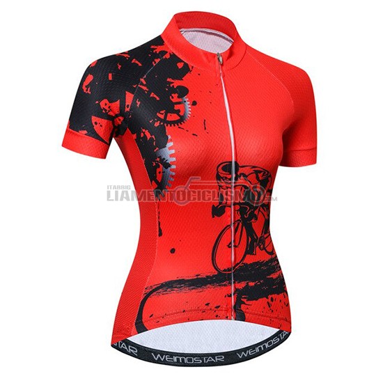 Abbigliamento Ciclismo Donne Weimostar Manica Corta 2019 Rosso