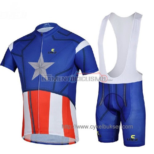 Abbigliamento Ciclismo Captain Americal 2014 blu e rosso