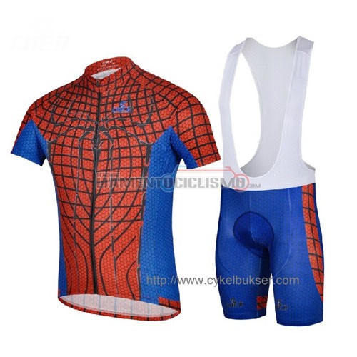Abbigliamento Ciclismo Spiderman 2014 blu e rosso