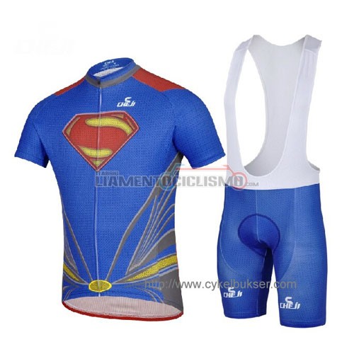 Abbigliamento Ciclismo Superman 2014 blu e rosso