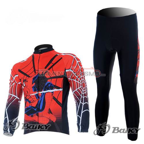Abbigliamento Ciclismo Spiderman ML nero e rosso