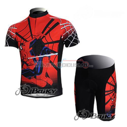Abbigliamento Ciclismo Spiderman Nero e rosso