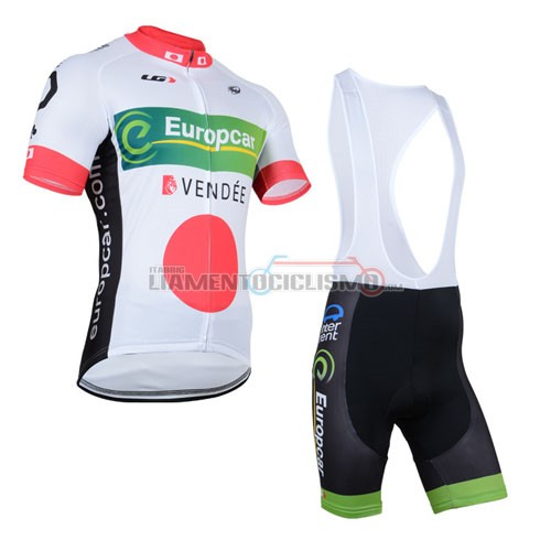 Abbigliamento Ciclismo Europcar 2014 bianco e rosso