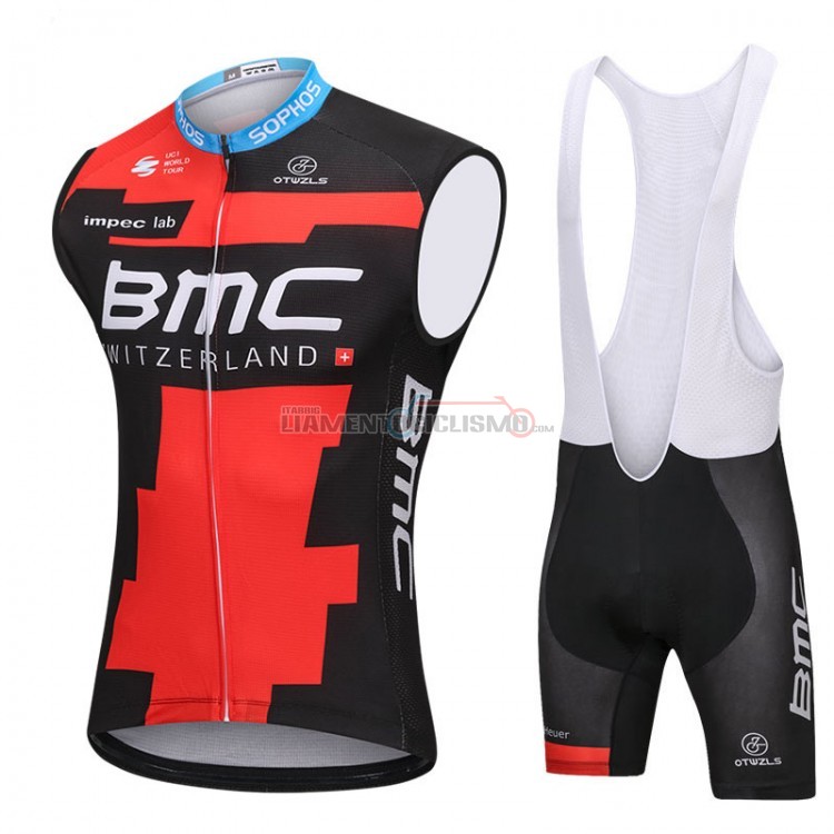 Gilet Antivento Bmc 2018 Nero e Rosso