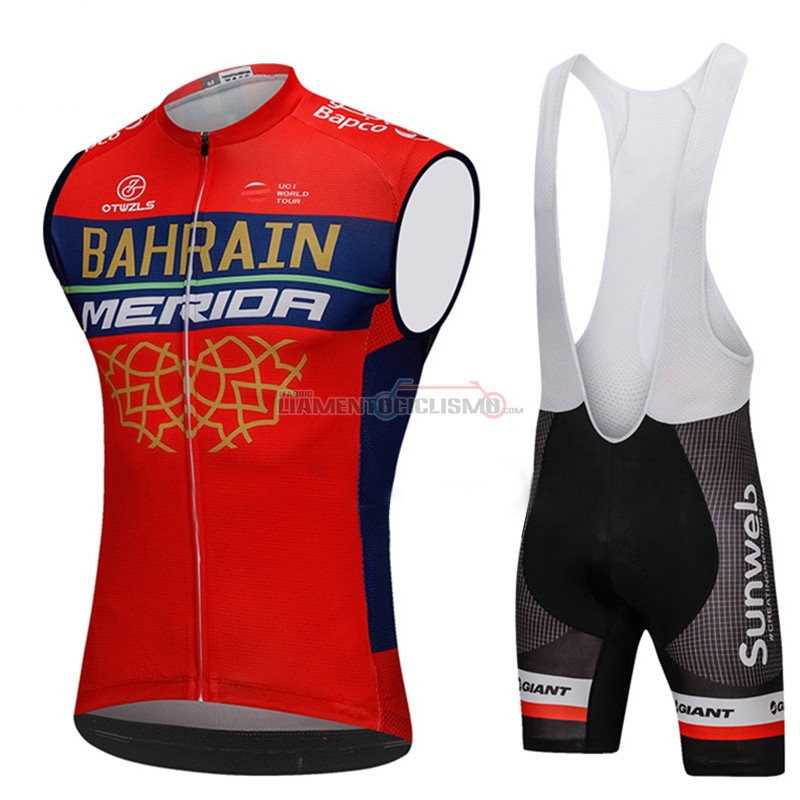 Gilet Antivento Bahrain Merida 2018 Rosso