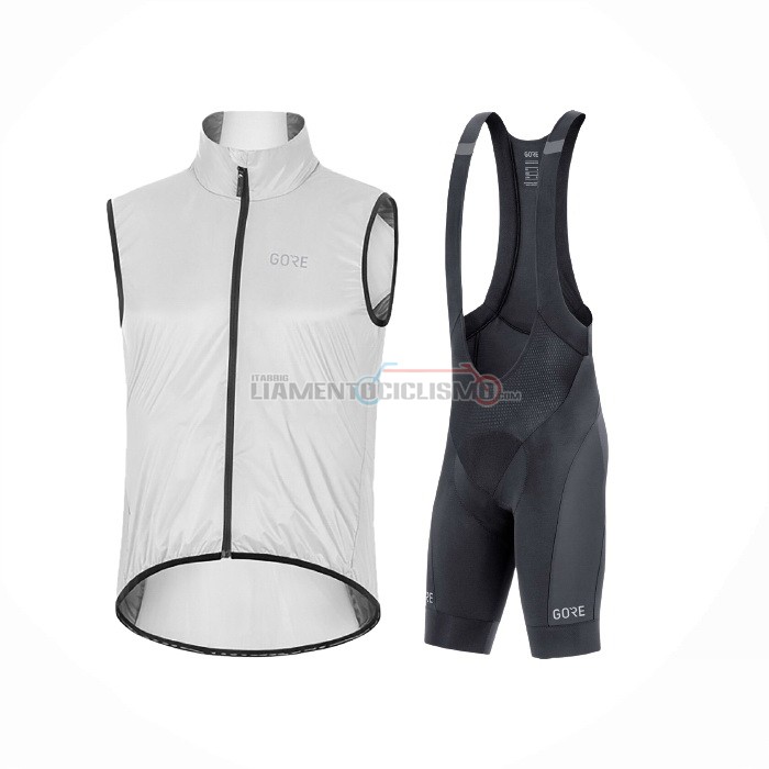 Gilet Antivento Gore Manica Corta 2021 Bianco