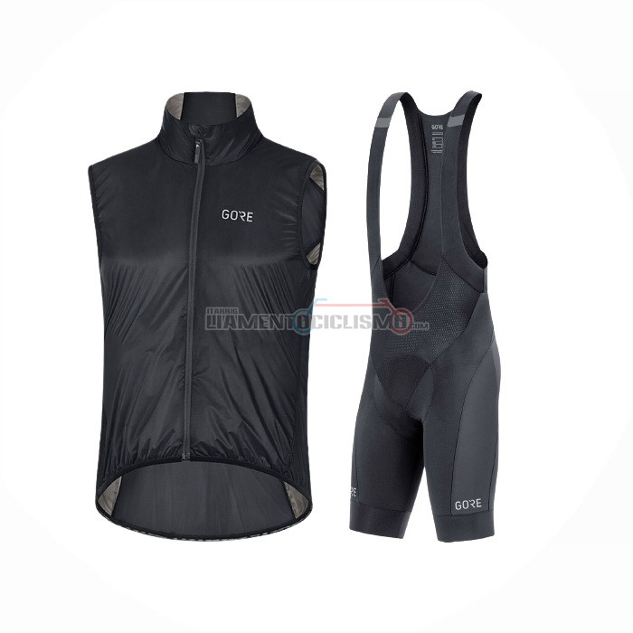 Gilet Antivento Gore Manica Corta 2021 Nero