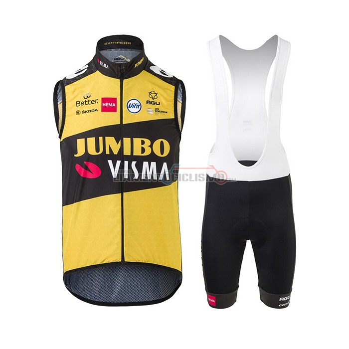 Gilet Antivento Jumbo Visma 2021 Giallo Nero