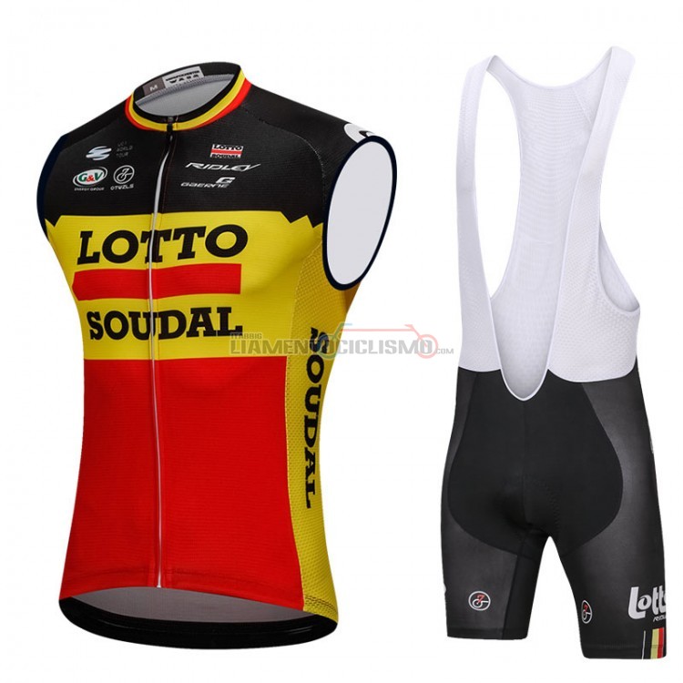 Gilet Antivento Lotto Soudal 2018 Nero e Giallo