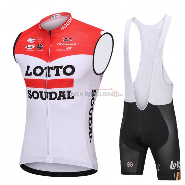 Gilet Antivento Lotto Soudal 2018 Rosso e Bianco