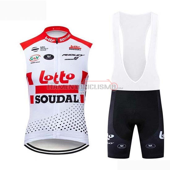 Gilet Antivento Lotto Soudal 2019 Bianco Rosso