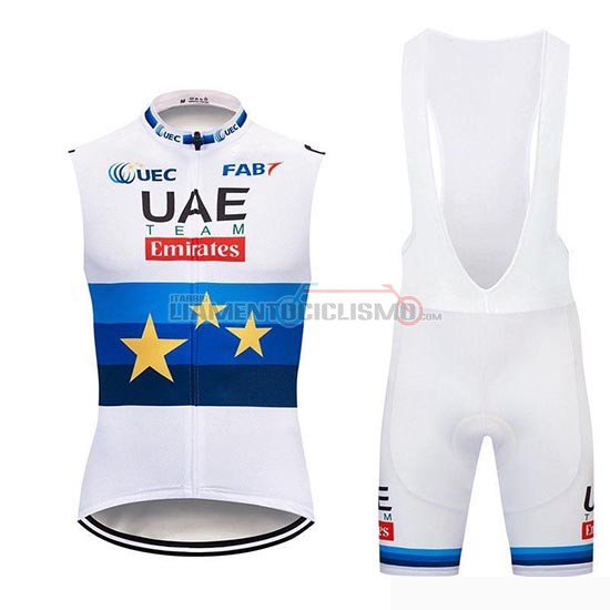 Gilet Antivento UAE 2019 Bianco Bianco Blu