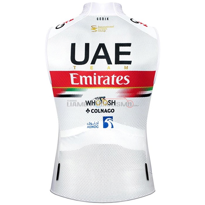 Gilet Antivento UAE Manica Corta 2021 Bianco Rosso