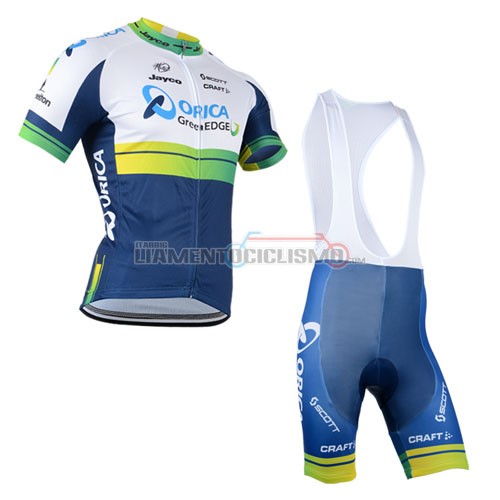 Abbigliamento Ciclismo Green Edge 2014 bianco e blu