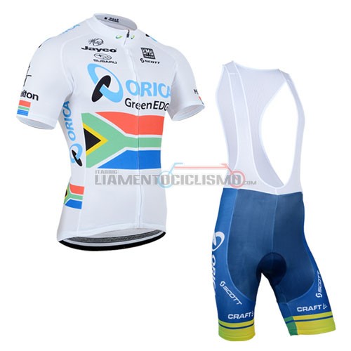 Abbigliamento Ciclismo Green Edge 2014 blu e bianco