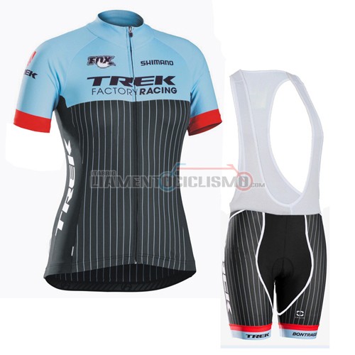 Donne Abbigliamento Ciclismo Trek 2016 celeste e rosso