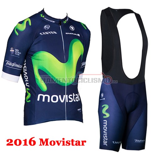 Abbigliamento Ciclismo Movistar 2016 blu e verde