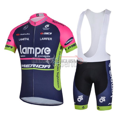 Abbigliamento Ciclismo Lampre 2014 blu e rosso