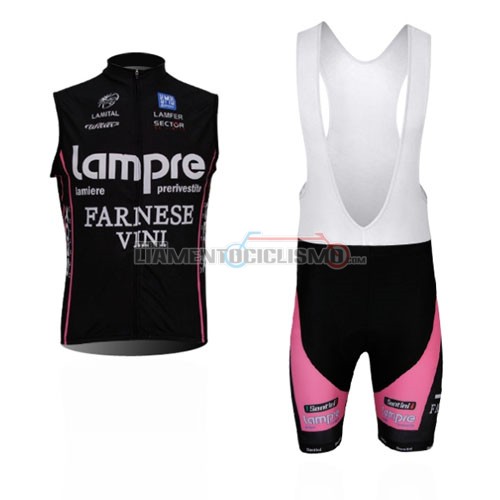 Gilet Antivento Lampre 2014 nero e fuxia