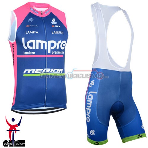 Gilet Antivento Lampre 2015 blu e fuxia